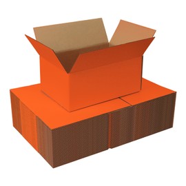 MIXTRYUS 30 Pack 9x6x4 Small Shipping Boxes, Orange Corrugated Cardboard Boxes for Packing, Mailing, Storage, Sturdy Easy to Fold, Perfect for Small Businesses‌