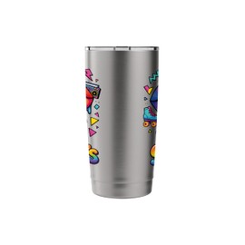 90s Retro Pop Art Rainbow Lips Nostalgia Costume 90s Stainless Steel Insulated Tumbler