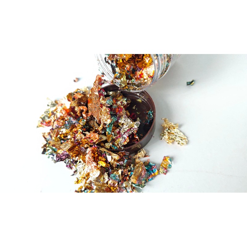 BLWAFY Gilding Flakes Leaf Flakes Gilding Variegated Gold Foils for