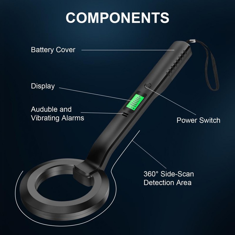 Metal Detector High Sensitivity LCD Display Sound Vibration Alarm 360
