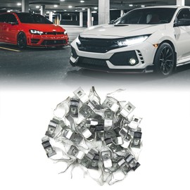 sourcing map Pack of 50 Mounting Clips Car Dashboard Metal Trim Retaining Clips Silver