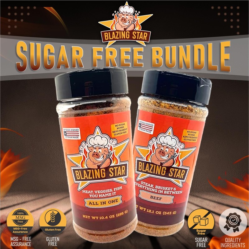 Blazing Star BBQ Sugar Free Bundle (All-In-One Seasoning/Beef Rub &