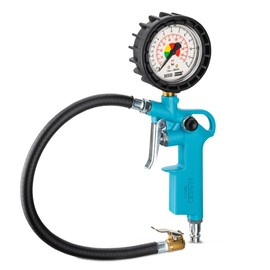 HAZET Tire Pressure Gauge 9041-1 I Pressure Gauge Measuring Range: 0-174 Psi, Hose Length: 15.75 Inches, Pressure Gauge Diameter: 2.48 Inches I Tire Pressure Gauge for Cars