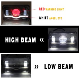 KB-autolight 4PCS 4x6" LED Headlights Hi/Lo Sealed Beam Bulb Headlamps For Ford Mustang 79-86