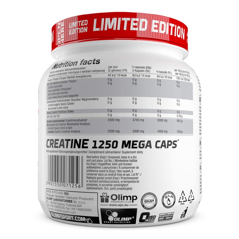 Olimp Creatine 1250 Mega Caps 5901330071256 White 500