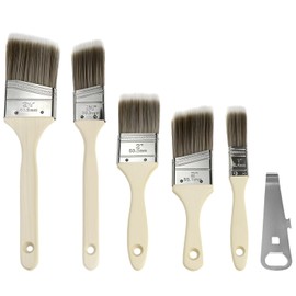 QWORK® 5-Piece Paint Brush Set, Paintbrushes Decorating, Sash and Trim Brushes, for Home Improvement and DIY Projects