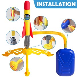 AIUAZA Rocket Launcher for Kids - 2 Lockets - Outdoor Fun Toy Gift for Men and Women - Soft Foam Blaster Set Rises up to 100 Feet - Ages 3+