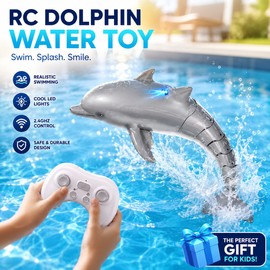 Remote Control Dolphin Water Toy for Kids – LED Spray Swimming Boat for Pool, Bathtub & Family Play