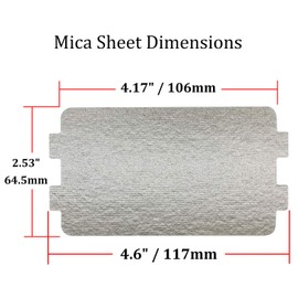 Microwave Waveguide Cover Mica Sheet Replacement Part Suitable for MM721NH1-PW MM721NG1-PW M1-L213B 211A, 2.53" x 4.17" Thickness 0.4mm - 4 Pack