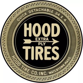 Hood Tires of Watertown Massachusetts NEW Metal Sign: 14" Dia. Steel Round Style