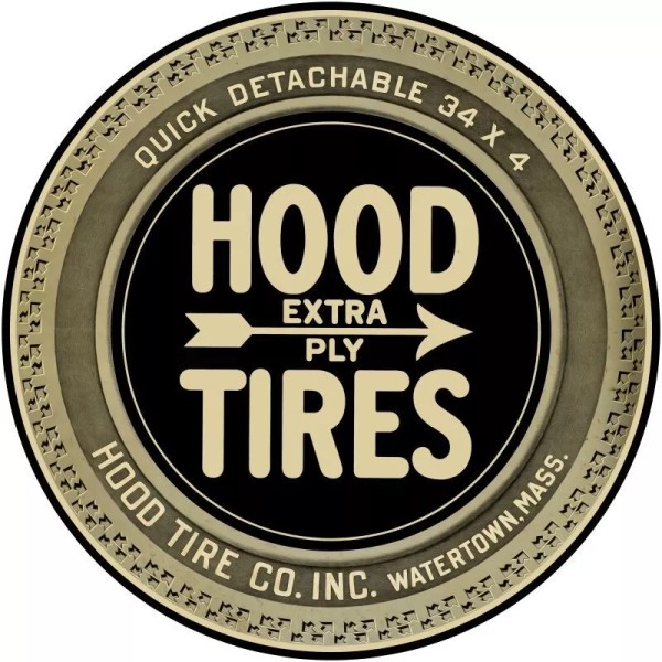 Hood Tires of Watertown Massachusetts NEW Metal Sign: 14" Dia.