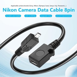 GINTOYUN 2 PCS Mini 8-Pin to Micro Data Cable Mini 8-Pin Male to Micro Female Camera Data Cable for Cameras,Laptops,Mobile Phones,Desktop Computers,etc(11.81 Inch) (Micro)