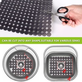 2Pcs Kitchen Sink Protector Mat,11.8x15.7inch Non-Slip Sink Protector,Adjustable Stainless Steel/Ceramic Sinks Protect Mat,Flexible PVC Dish Drying Mat for Dishes and Glassware((Black Translucent)