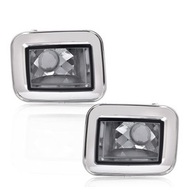 CHEDA Front Clear Chrome Parking Signal Light Set Compatible with 2003-2008 H2 Hummer/2005-2008 H2 SUT(smoke)