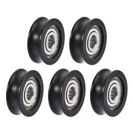 sourcing map U625ZZ Nylon Pulley U Groove Ball Bearing Roller Guide Wheel 5x20x7mm Double Metal Shielded (GCr15) Chrome Steel Bearings 5pcs