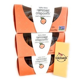 Kokobunch Bundle of Raincoast Crisp Crispcotti Cracker By Lesley Stowe 3 PACK (5.3oz, Peach And Pecan Crackers)