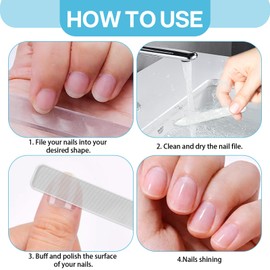 TNJPSEK 14 Pack Glass Cuticle Pusher Tool Set, Cuticle Remover Shiner with Nano Glass Nail File, Crystal Nail Buffer for Natural Nails Manicure Shaping Polishing Filing Women and Men Use