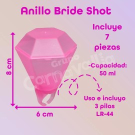 Grupo Carnavallia Anillo 7 Shot Diamante Led Rgb Despedida Soltera Bride Novia