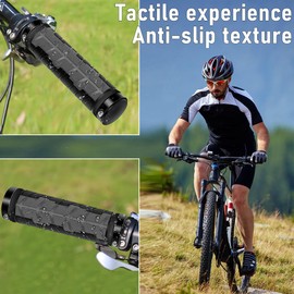 QEWORANE Mountain Bike Grips Non-Slip-Rubber Handle Bar Grips for Bicycles Grip Handlebars for Bike Dual Lock on Bike Handlebar Grips for BMX MTB Beach Cruiser Bicycle (Grey)