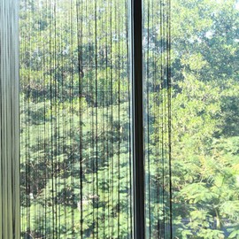 Vidillo thread curtain, string curtain glitter. White. 100 x 200 cm wall curtain. Window decoration. Decorative curtain. Room divider fly protection for wedding, café, restaurant.