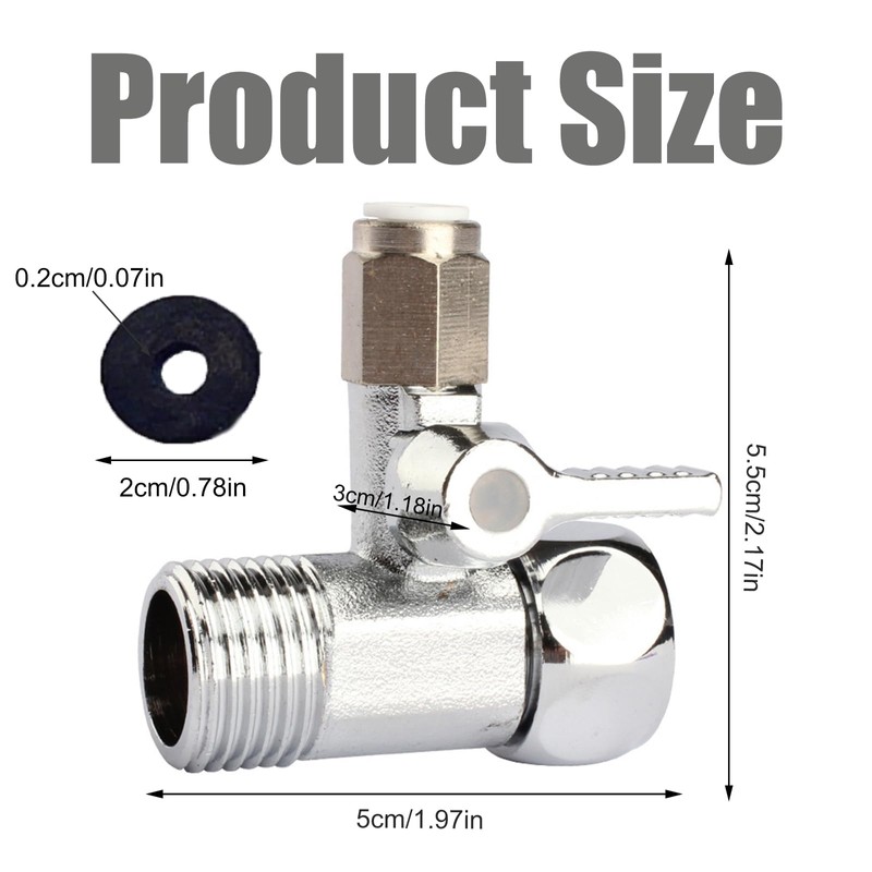Wasseranschluss Adapter T-Stück,1/2 x 1/2 x 1/4 Zoll,Absperrhahn in T-Form,Wasseranschluss
