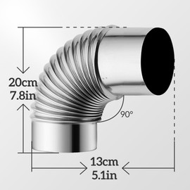 Carkio 3.15 Inch/8cm Stove Pipe Elbow, 3.15 Inch 90 Degree Chimney Exhaust Stove Pipe Stainless Steel Flue for Outdoor Camping Wood Stove, Camping Stove Accessories -2 Pack
