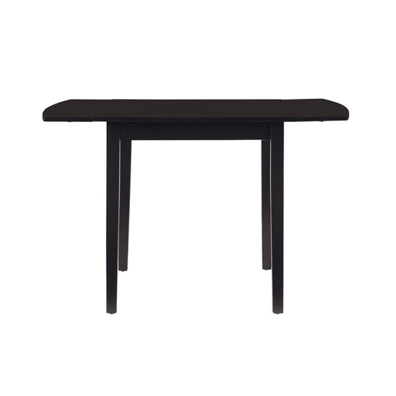 Linon Ervin Wood Square Drop Leaf Table in Black
