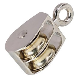 E-Rigging Peerless1-1/4"" Sheave, Zinc Plated Fixed Eye Double Pulley [4 Pack] | for Material Handling, DIY Projects, General Rigging Applications, Silver
