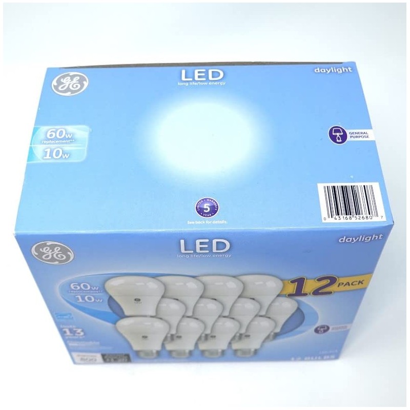 GE Daylight LED 60W Equivalent General Purpose A19 Light Bulbs