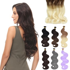 Yamel Ombre Weft Hair Extensions Sew in Weave Silky 1 Bundle Hair Weft 100 GramsOmbre Light Olive Brown to Blonde Soft Wavy Synthetic Hair Bundles