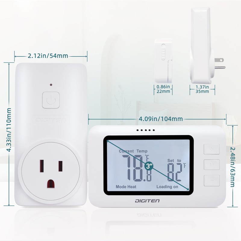 DIGITEN Wireless Thermostat WTC100 Pro Temperature Controller for Cooling &