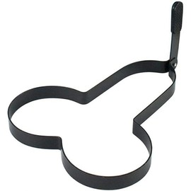 Black Funny Egg Fryer, Stainless Steel Egg Pancake Cooking Tool Non-Stick Kitchen DIY Egg Fried Mould with Handle for Muffins Patties, for Valentine's Day Egg Poachers,Specialty Cookware