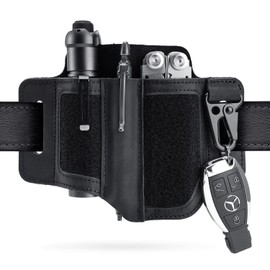 VIPERADE PL3 Multitool Sheath, Leather Sheath with DIY Patch Area, EDC Pocket Organizer for Men, Leatherman Sheath Flashlight Holder with Pen Holder, EDC Belt Organizer with Key Holder