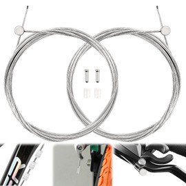 2PCS Premium Stainless Steel Bike Brake Inner Cables, 1.7M Professional Bicycle Brake Line Set for Mountain Bike and Road Bike, Includes Cable Tips and O-Rings for Easy Installation