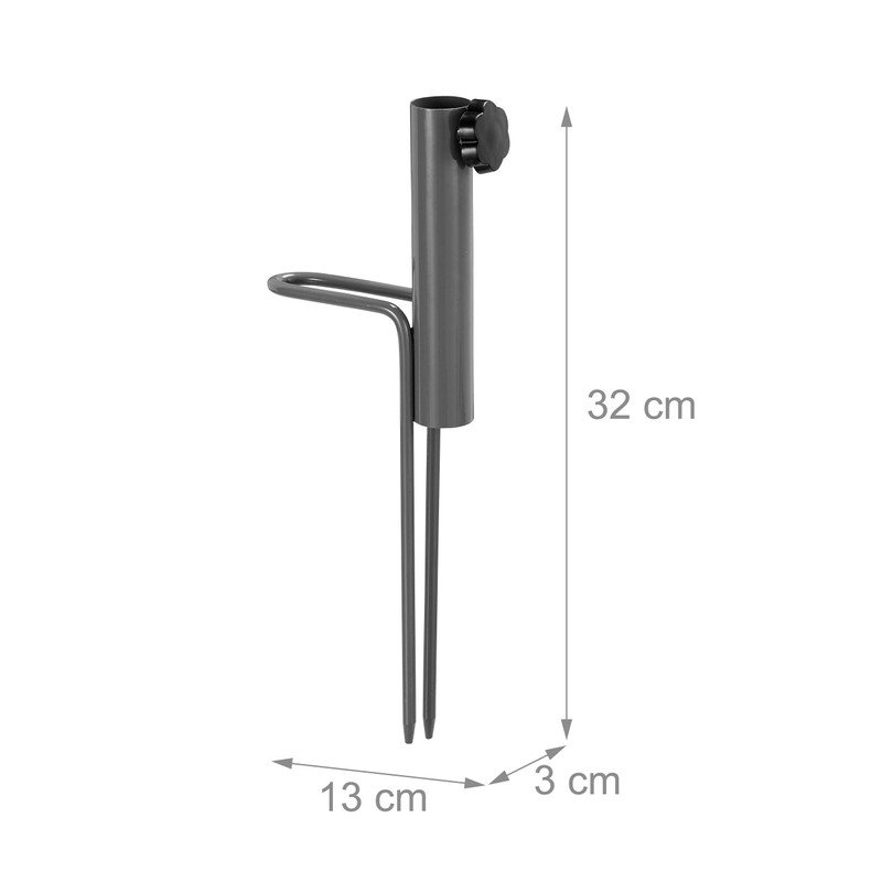 Relaxdays Lawn Spike with Handle for Parasol Pole Thickness 17-23mm