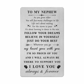 HYHYDHP Nephew Birthday Card Gifts from Aunt Auntie - Fathers Day Cards for Nephew from Uncle - I Love My Nephew Present