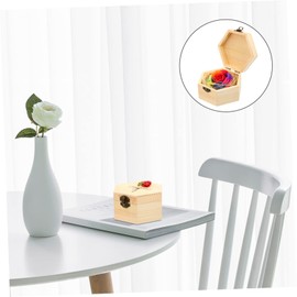 CORHAD Colorful Soap Flower Gift Box Hexagonal Wooden Design for Valentine Day Mother Day and Home Decor Realistic Simulation Flowers for Romantic Bathing Experience