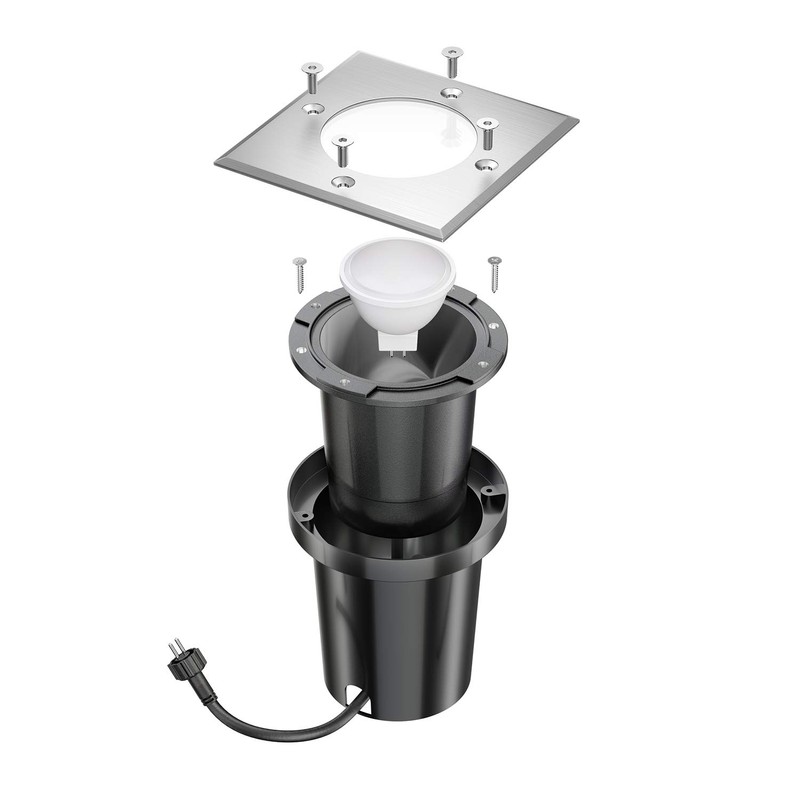 ledscom.de Reja Recessed Floor Spotlight for Outdoor Use Stainless Steel