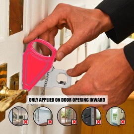 Portable Door Lock for Travel, Door Lock Self-Defense Security Device for Home, Apartment, Hotel, Living Motel, School Dorm, House for Open Inwards Door