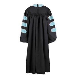 Newrara Unisex Deluxe Doctoral Graduation Gown,Doctoral Regalia Gown With Gold Piping (Sky Blue, 45)