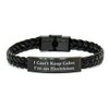 Electrician's Proud Interlaced Leather Bracelet, Funny Quote 'I Can't Keep