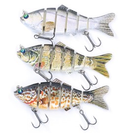 FANTANGLER Fishing Lures for Bass,Lifelike Slow Sinking Swimming Bass Lures for Freshwater and Seawater Fishing Accessory,Realistic Fishing Lures,Multi Jointed swimbait for bass,Fishing Gifts for Men