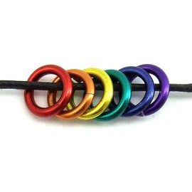 PHS International Rainbow Mini Rings on Black Cord