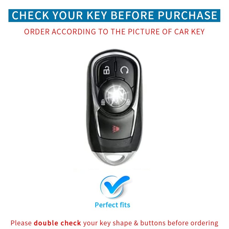 CARFIB for Buick Key Fob Cover 5 Button Soft TPU