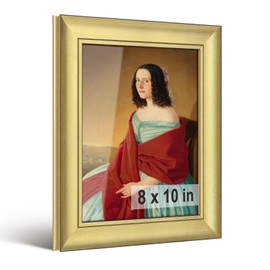 HLiWEGNS Vintage Gold 8x10 Frame – Poster Frame with Brushed Gold Finish – Picture Frame for 8 x 10 Artwork, Canvas Prints, Puzzles, and Wall Decor