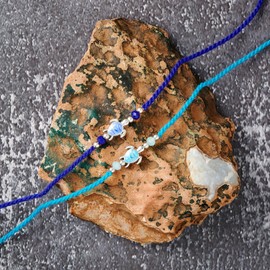 Rakhi for Brother - Set of 2 With Greeting Card, Evil Eye Pendant For Raksha Bandhan Designer Rakhi Thread for Bhaiya Design03