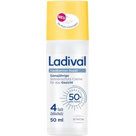Ladival Skin Barrier Repair Sun Cream Face SPF 50+, Moisturising Cream for Tendency to Neurodermatitis and Stressed Skin, Regenerates the Skin Barrier, with Prebiotic & Phyto-Ceramides, 50 ml