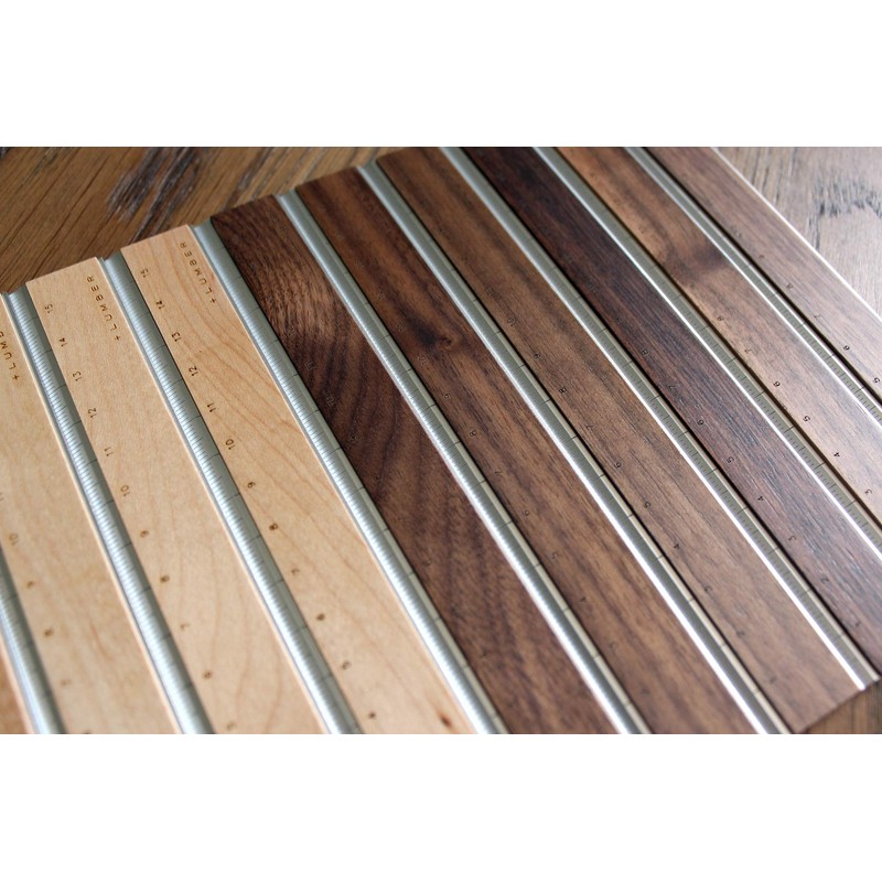 RULER Walnut Ruler with Inorganic Aluminum with Inorganic Wood