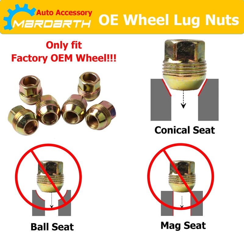 Set of 32, 9/16 OEM Factory Wheel Lug Nuts Replacement