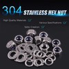 Swpeet 150Pcs Metric 304 Stainless Steel M6 Hex Lock Nuts